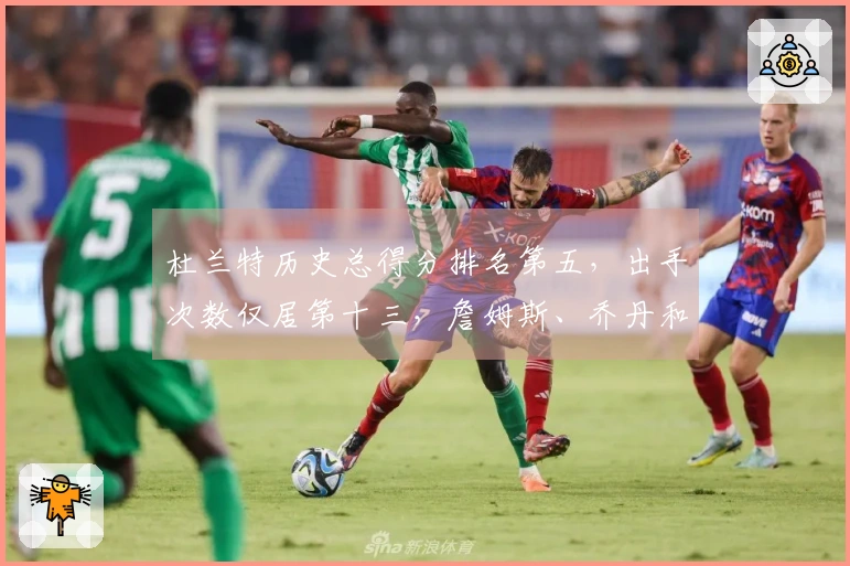 杜兰特历史总得分排名第五，出手次数仅居第十三，詹姆斯、乔丹和库里效率难以匹敌